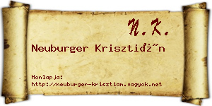 Neuburger Krisztián névjegykártya